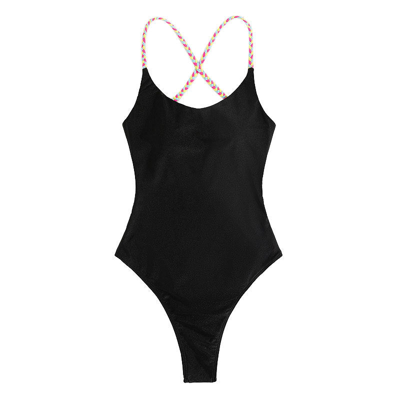 Damen Sportlicher Badeanzug mit farbigen Trägern Drune