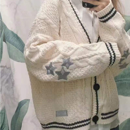 Damen gestrickte Oversize Cardigan Drune
