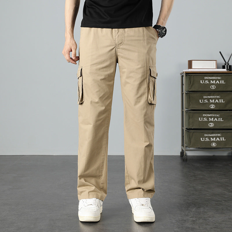Herren Lässige Canvas-Cargohose mit großen Klappentaschen, Relaxed Fit & verstärkten Nähten Drune