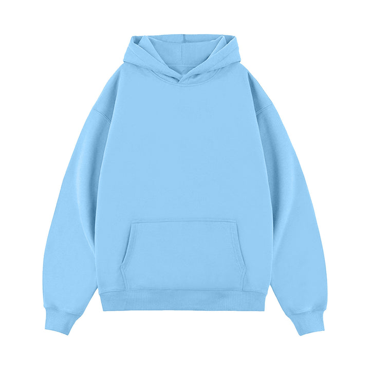 Unisex minimalistischer Oversize-Kapuzenpullover mit gedoppelter Kapuze, tiefer Schulter und breitem Rippbund Drune