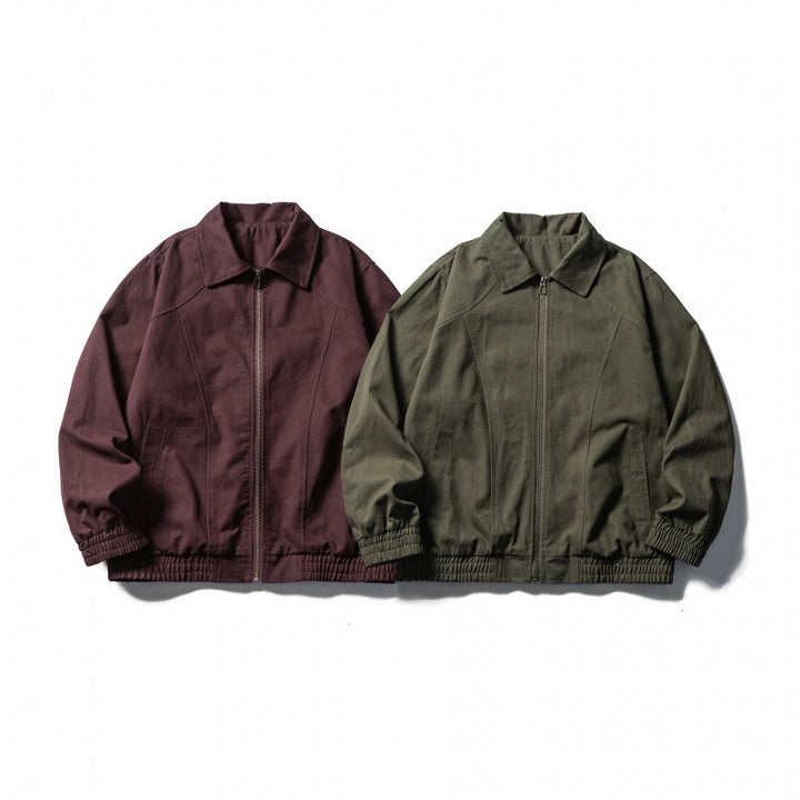 Herren Boxy-Canvas-Blouson mit durchgehendem Reißverschluss und elastischen Bündchen Drune