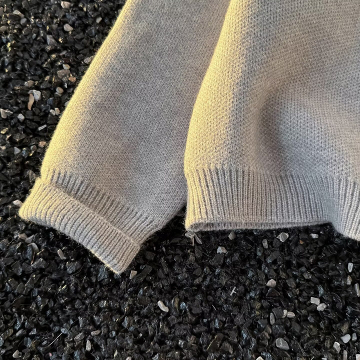 Unisex Kuscheliger melierter Feinstrick-Pullover mit Raglanärmeln und geripptem Rundhals Drune