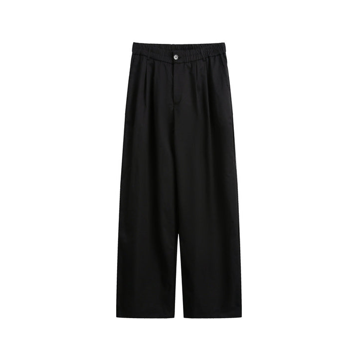 Damen Lockerweite Palazzo‑Hose mit elastischem Bund, Bundfalten und geradem Bein Drune