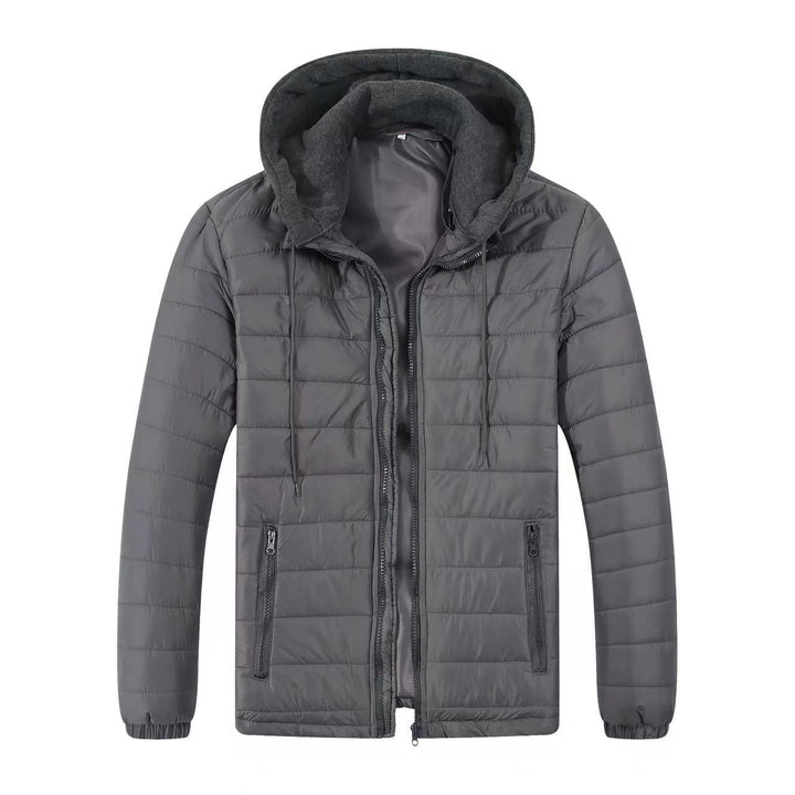 Herren gesteppte Übergangsjacke mit verstellbarem Kapuzenkragen und isolierender Füllung Drune