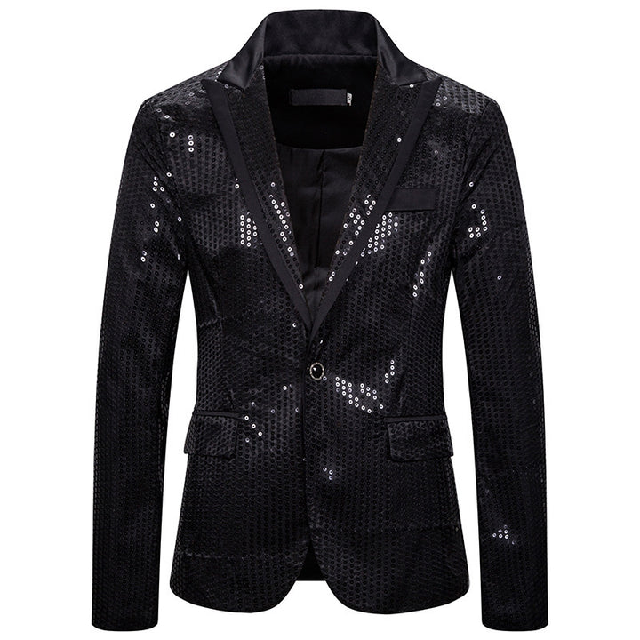 Herren eleganter Pailletten Blazer mit modernem Schnitt Drune