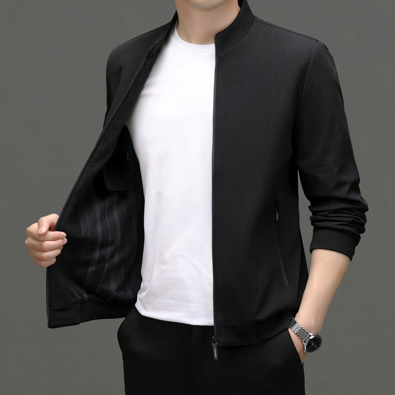 Herren elegante Freizeitjacke mit modernem Stehkragen Drune