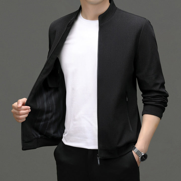 Herren elegante Freizeitjacke mit modernem Stehkragen Drune