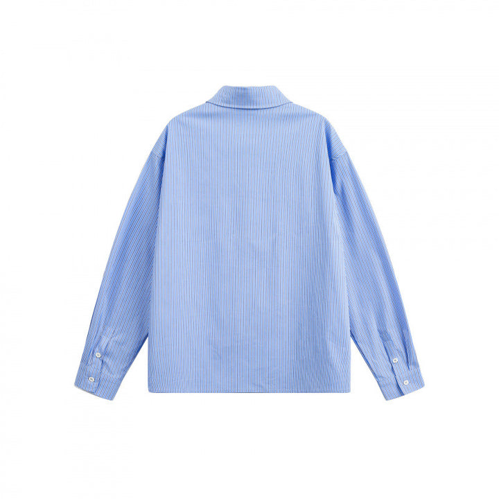 Damen Oversize-Hemd mit feinem Nadelstreifen, Brusttasche und klassischem Kentkragen Drune