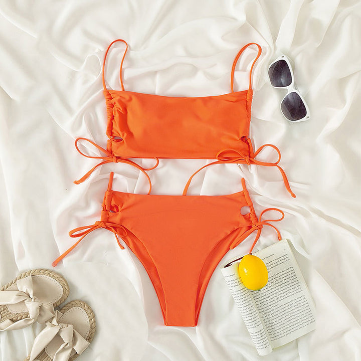Damen Crop-Top Bikini mit verstellbaren Schnüren Drune