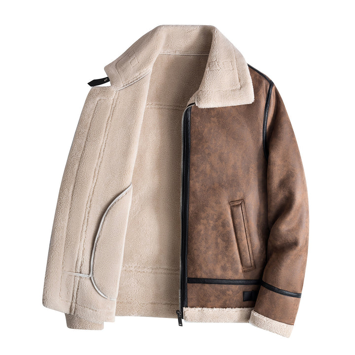 Herren Kunstleder Bomberjacke Drune