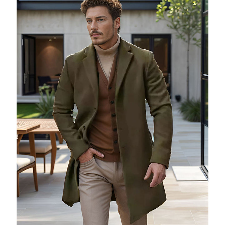 Herren Eleganter Wollmantel mit hochwertiger Verarbeitung Drune