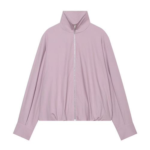 Damen Leichter Cropped Blouson mit hohem Stehkragen und elastischem Saum Drune