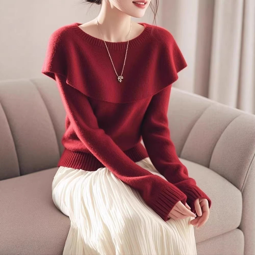 Damen Pullover mit lässigem Schalkragen Drune