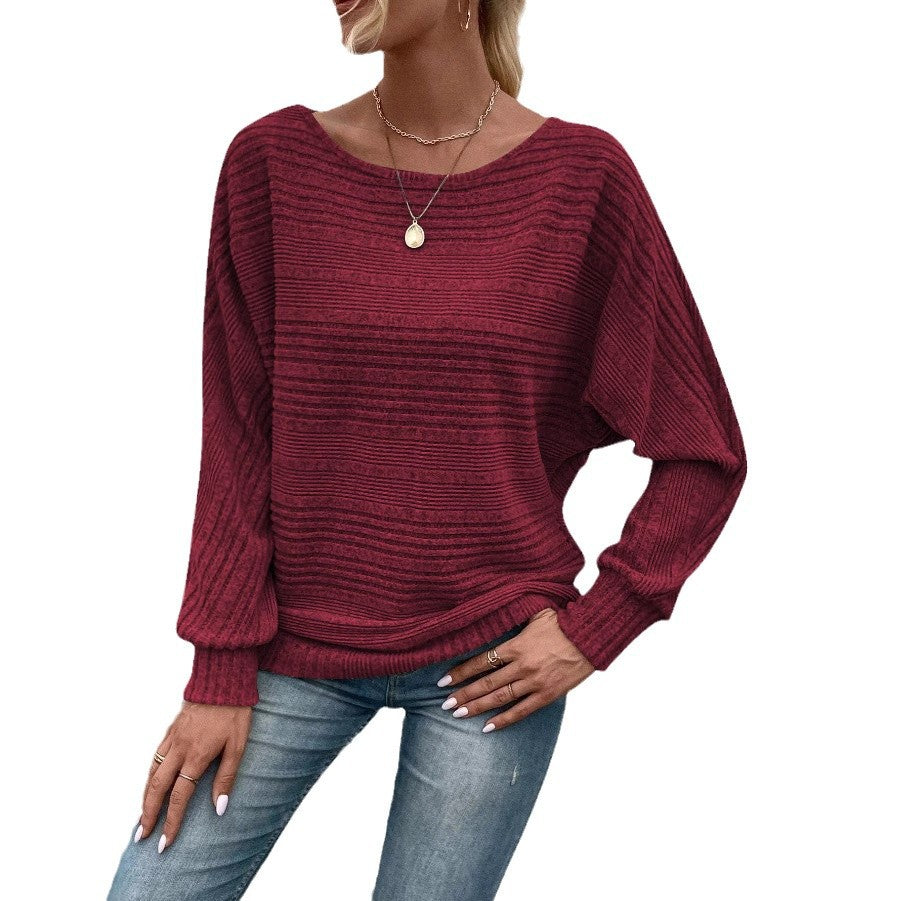 Damen Komfortabler Strickpullover Drune