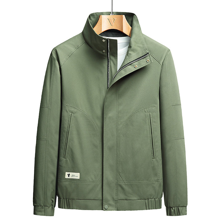 Herren Leichte Stehkragen-Fieldjacke mit verdeckter Reißverschlussleiste und elastischem Saum Drune