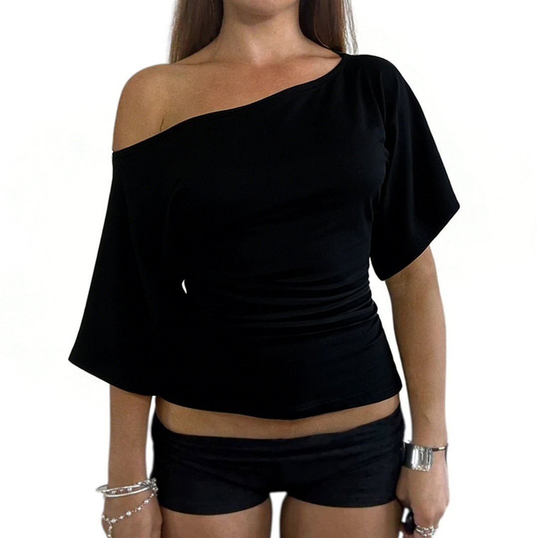 Damen Sportliches Zweiteiler-Set mit oversized Oberteil und kurzen Shorts Drune