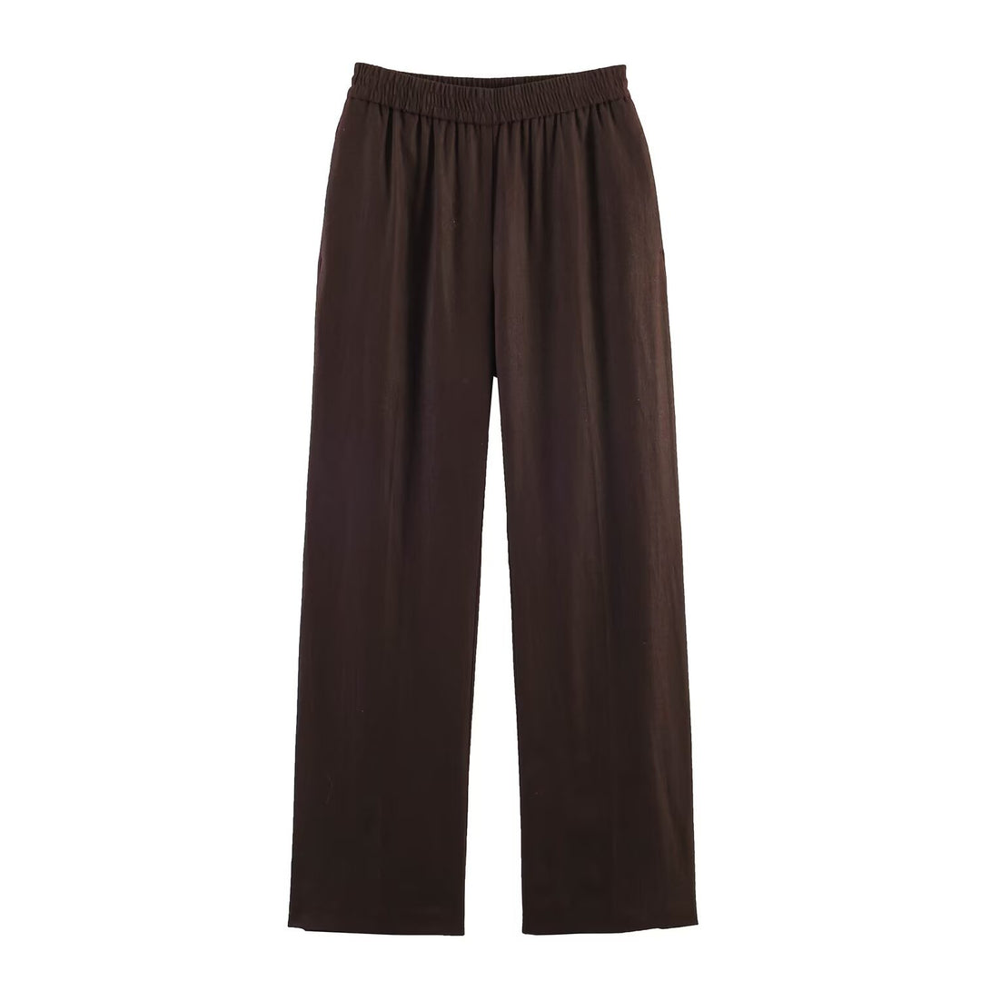 Damen elegante lockere Culotte mit elastischem Bund Drune