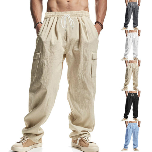 Herren lockere Cargohose mit elastischem Bund und praktischen Seitentaschen Drune
