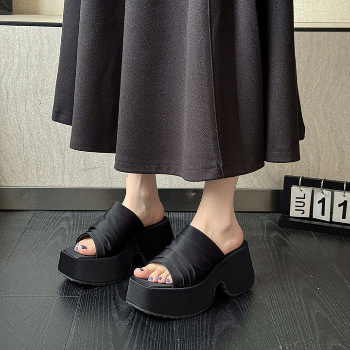 Damen Plateau-Pantoletten mit Leopardenprint und geknoteter Bandage Drune