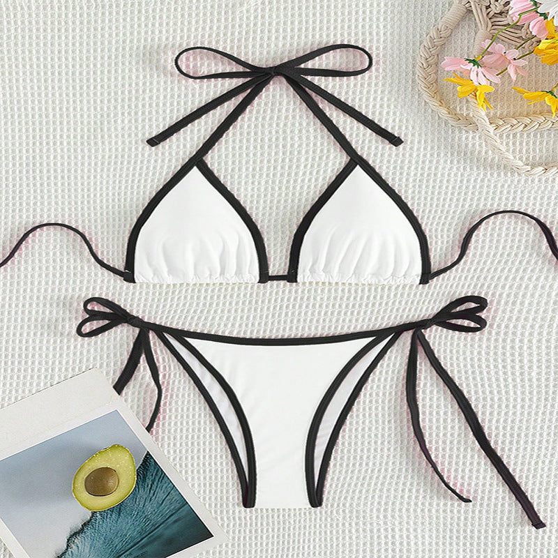 Damen Triangel-Bikini mit verstellbaren Bindungen und hohem Schnitt Drune