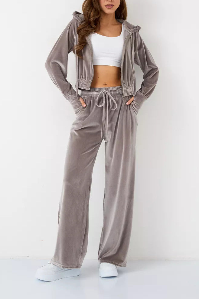 Drune | Minimalismus Fleece Kapuzenpullover und Jogginghose Zweiteiler Satz