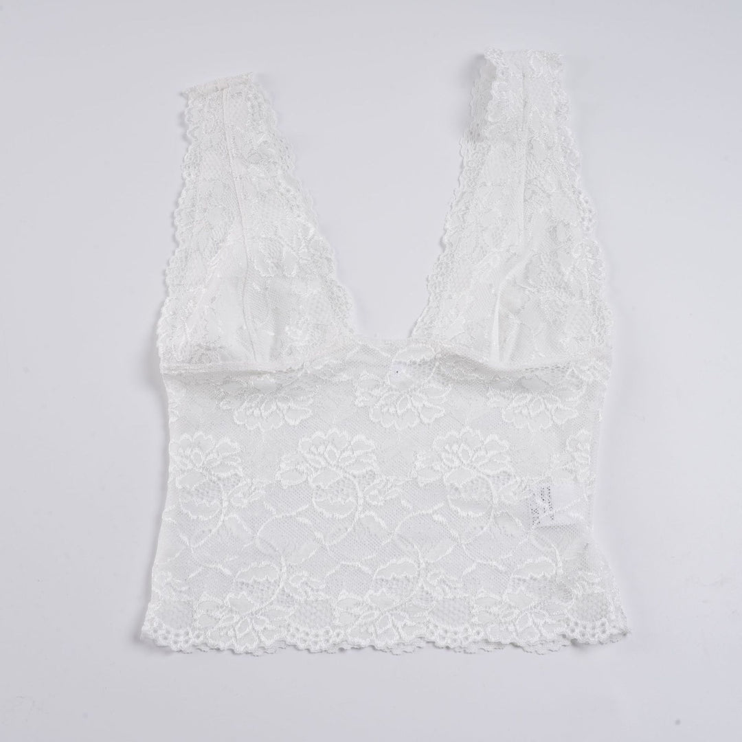 Damen-Spitzen-Cami-Top mit tiefem V-Ausschnitt und verführerischem Design Drune