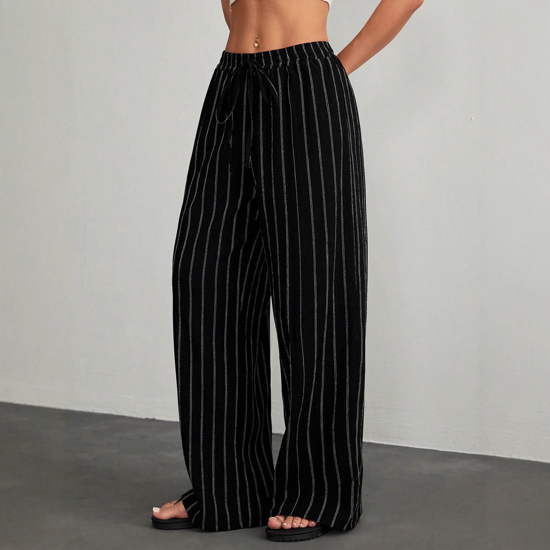 Damen Weit geschnittene gestreifte Freizeithose Drune