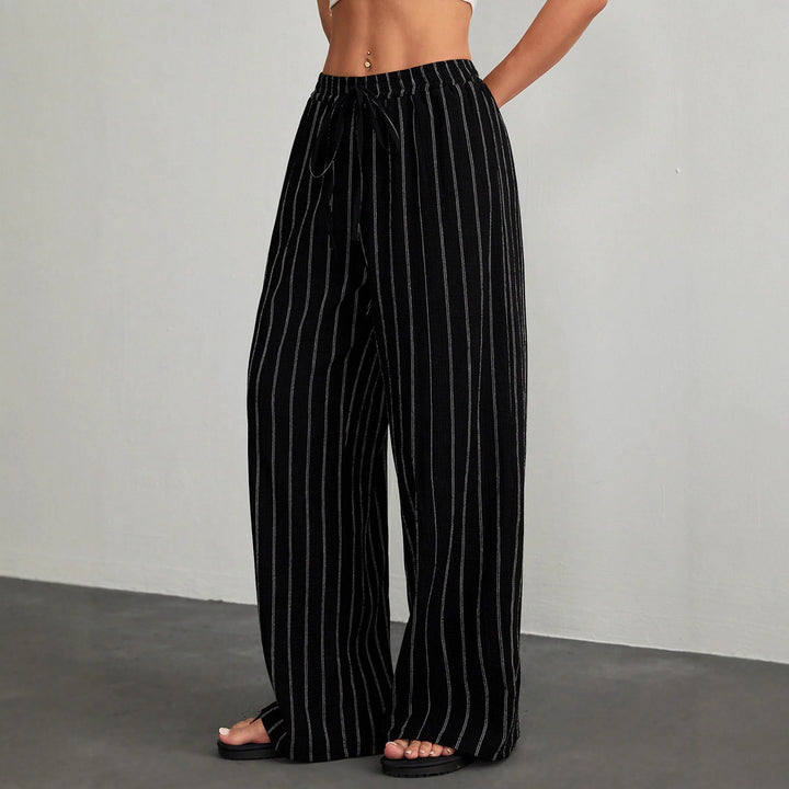 Damen Weit geschnittene gestreifte Freizeithose Drune