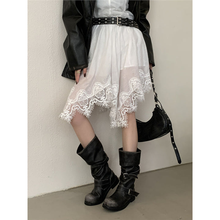 Damen Kniehohe Motorrad-Bikerstiefel Drune