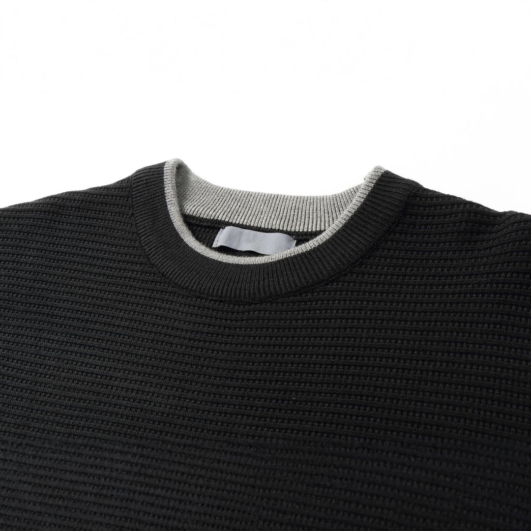 Damen Strukturiertes Rundhals-Sweatshirt mit seitlichem Keilschlitz Drune