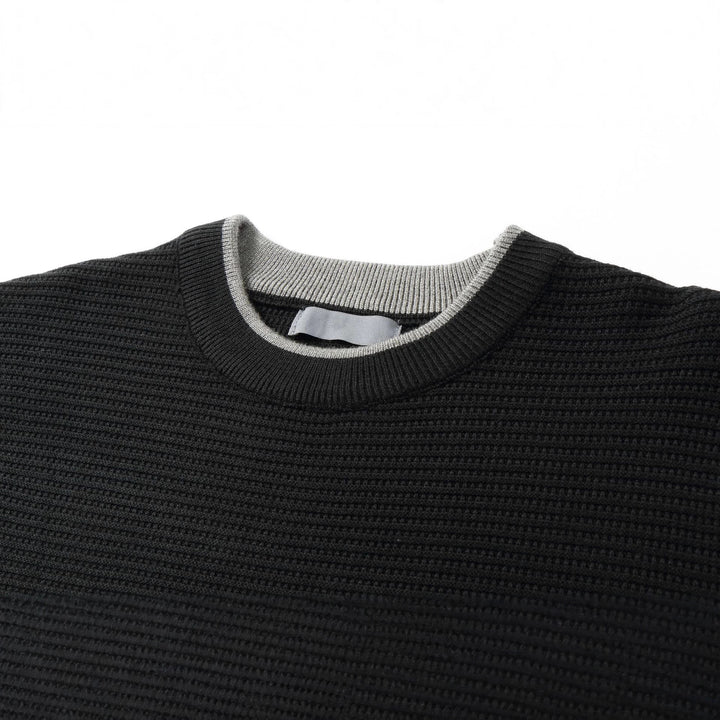 Damen Strukturiertes Rundhals-Sweatshirt mit seitlichem Keilschlitz Drune