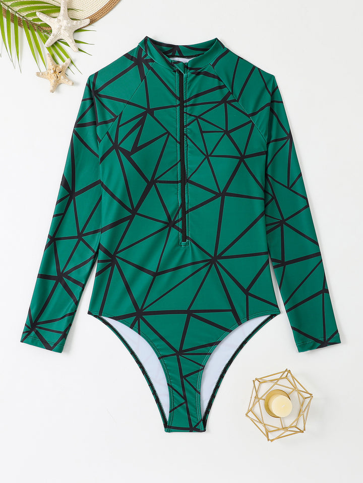 Damen Langarm Surfanzug mit geometrischem Design Drune