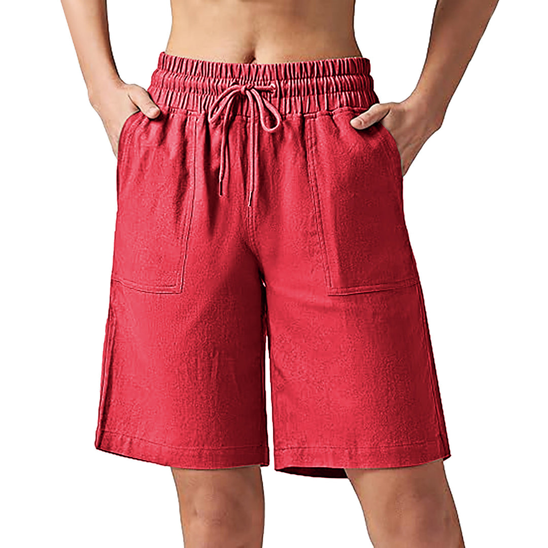 Damen lässige Freizeithose mit elastischem Bund und praktischen Taschen Drune