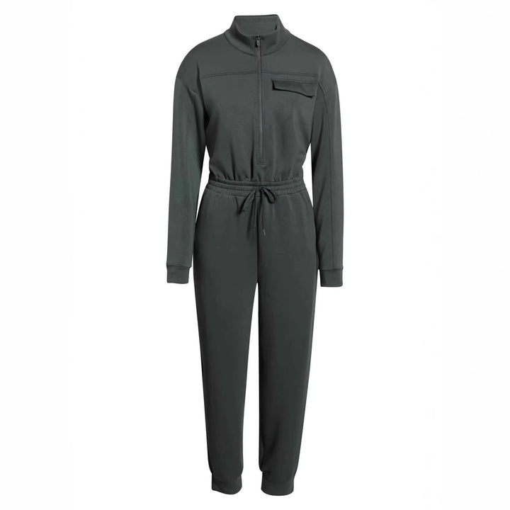Damen Modischer Jumpsuit mit Stehkragen und Kordelzug
