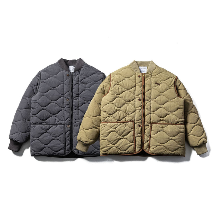 Herren Gestepptes Boxy‑Blouson mit Wellensteppung und Lederpaspel Drune