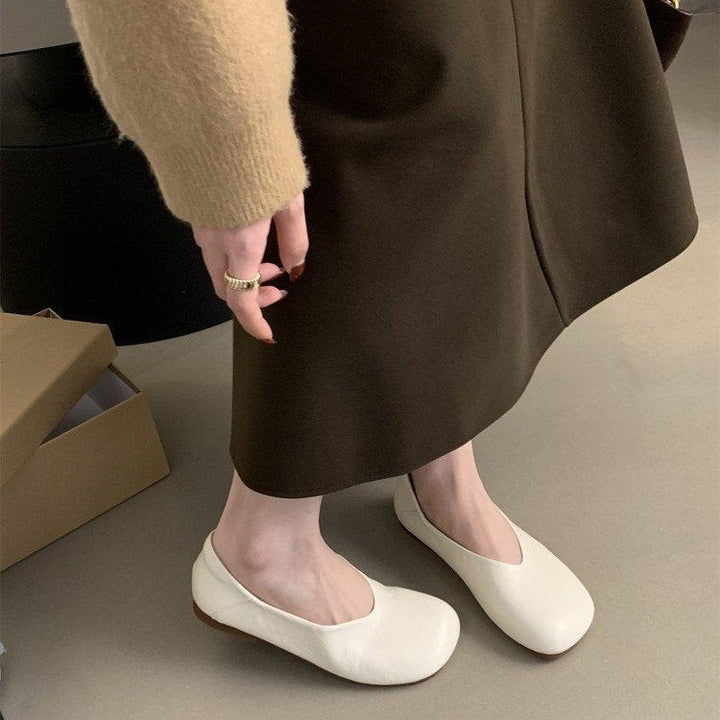 Damen Ballerina-Pantoletten mit weichem Leder und bequemem Fußbett Drune