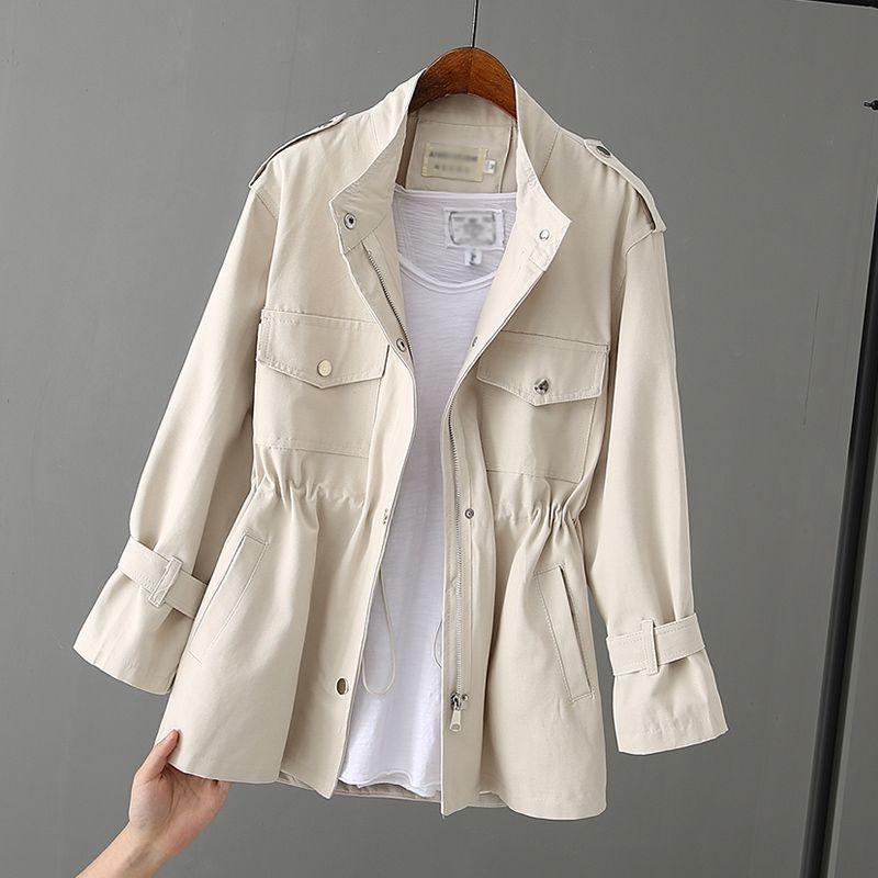 Damen Modische Utility-Jacke Drune