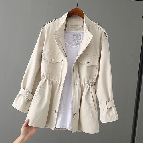 Damen Modische Utility-Jacke Drune