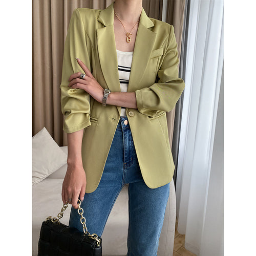 Damen eleganter Blazer mit feinem fallendem Schnitt und praktischen Taschen Drune
