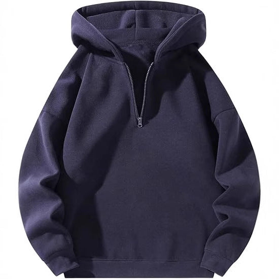 Herren sportlicher Kapuzenpullover mit halbem Reißverschluss Drune