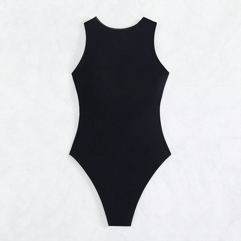 Damen Einteiliger Badeanzug mit tiefem V-Ausschnitt und figurformendem Design Drune