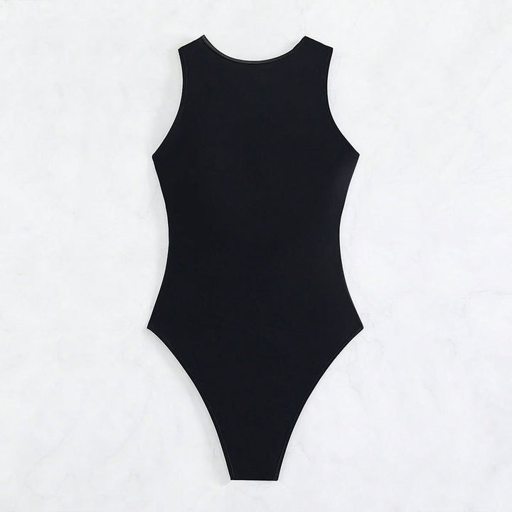 Damen Einteiliger Badeanzug mit tiefem V-Ausschnitt und figurformendem Design Drune