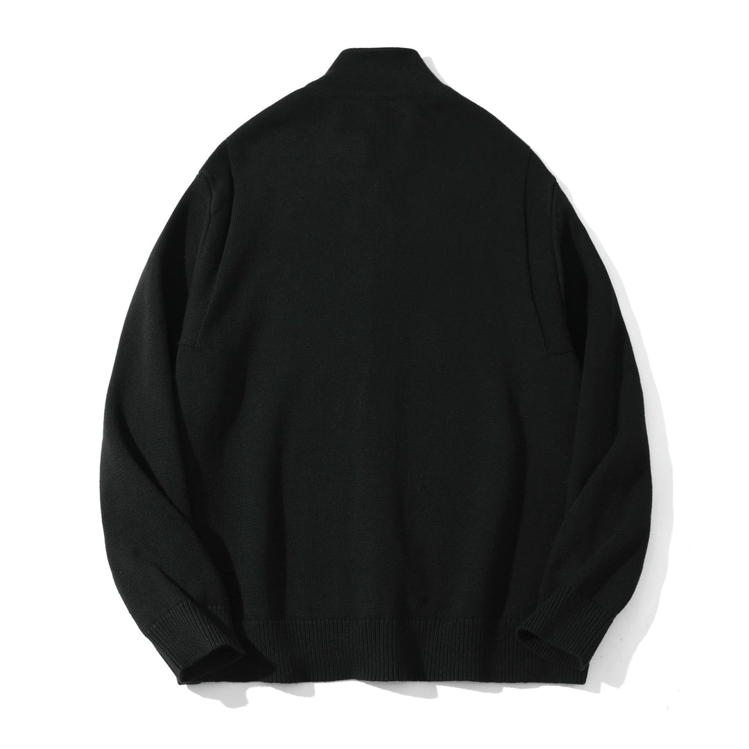Herren Strick-Cardigan mit hochgeschlossenem Kragen und durchgehender Knopfleiste Drune