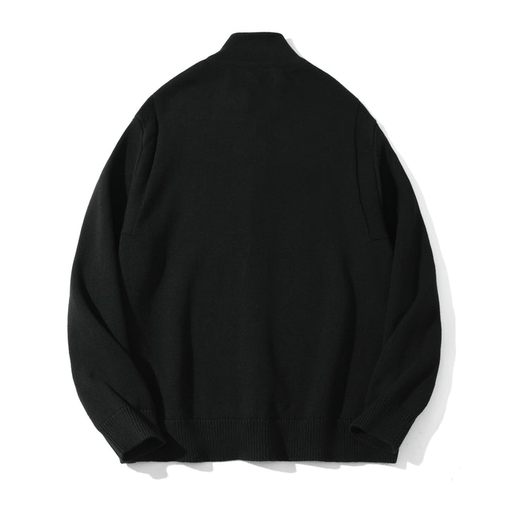 Herren Strick-Cardigan mit hochgeschlossenem Kragen und durchgehender Knopfleiste Drune