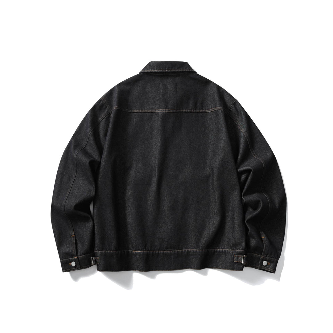Unisex Boxy-Jeansblouson mit durchgehendem Reißverschluss und Workwear-Taschen Drune