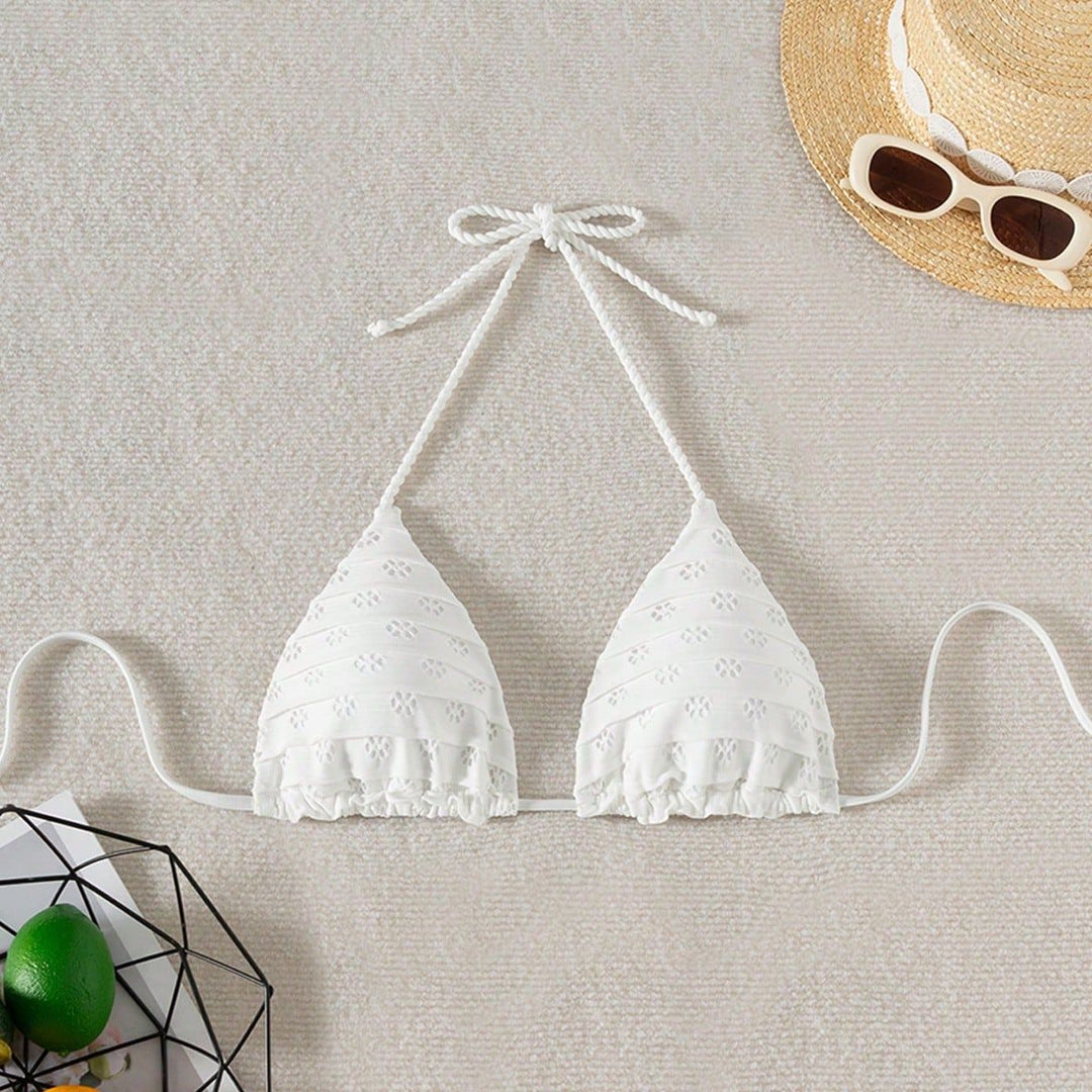 Damen Triangel-Bikini mit verspielten Rüschendetails Drune