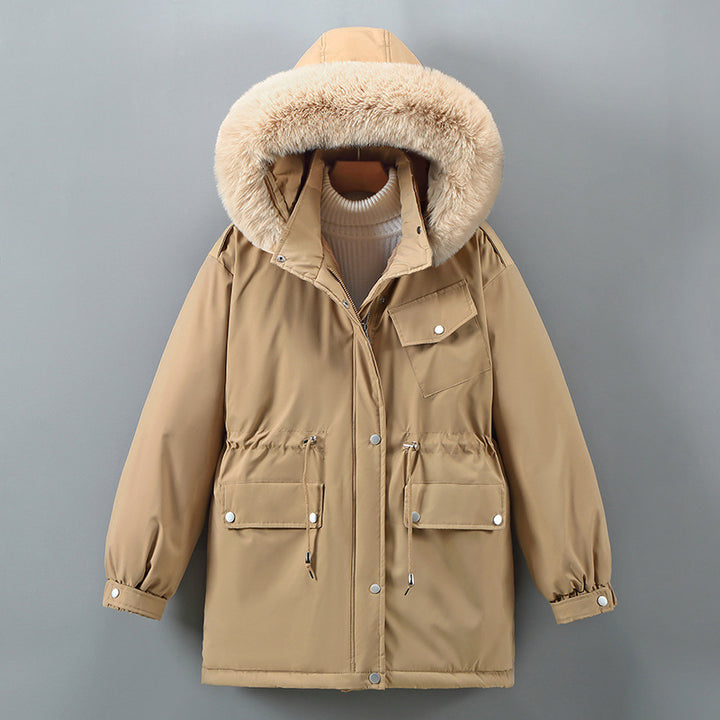 Damen Isolierte Winterjacke mit abnehmbarem Kunstpelzkragen und großzügigen Taschen Drune