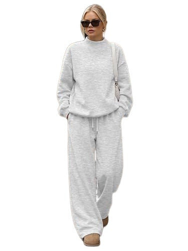 Damen Lässiges Lounge-Set mit hohem Stehkragen und weiter Jogginghose Drune
