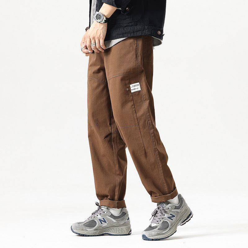 Herren Locker geschnittene Cargo-Jogginghose mit Tunnelzug, Knieabnähern und Utility‑Details Drune