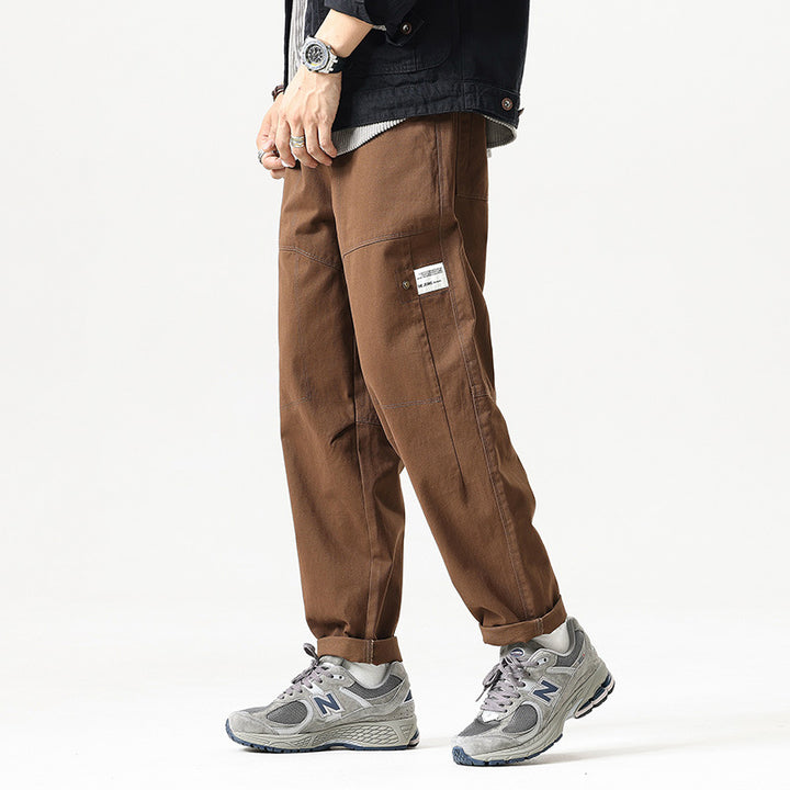 Herren Locker geschnittene Cargo-Jogginghose mit Tunnelzug, Knieabnähern und Utility‑Details Drune